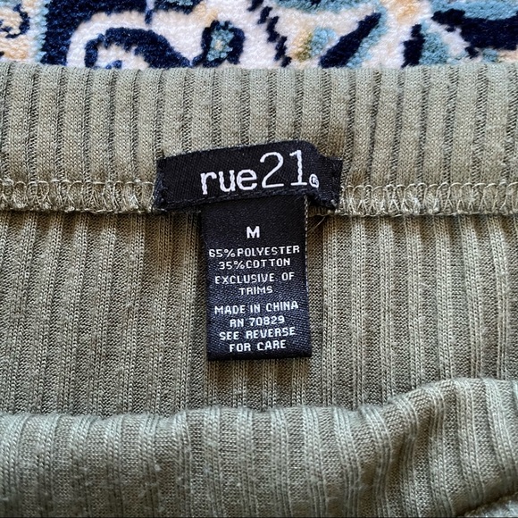 Olive Green Strapless Top (might be a mini skirt) - Picture 2 of 3